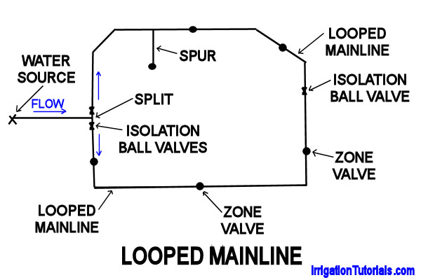 Plan View Sketch of a Looped Mainline