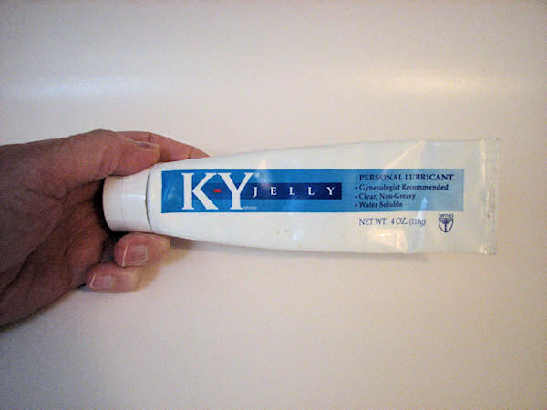 Standard KY Jelly, purchase at any drug store in the feminine hygiene dept.
