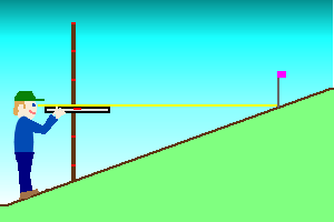 Use a level and a pole to find changes in elevation.