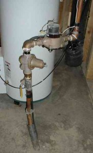 Water meter in basement.