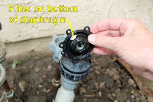 Inspect the diaphragm for any cracks, tears or rips. Replace it if you find any.